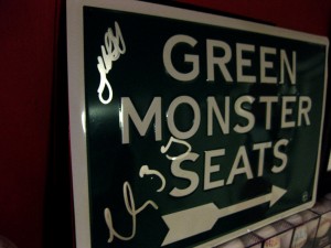 Josh Beckett autographed Green Monster Seats sign