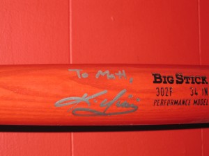 Kevin Youkilis autographed bat