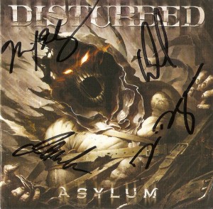 Disturbed autographed CD booklet