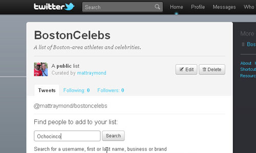 Building a Twitter list: Step 3