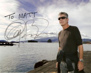 Anthony Bourdain autographed 8x10