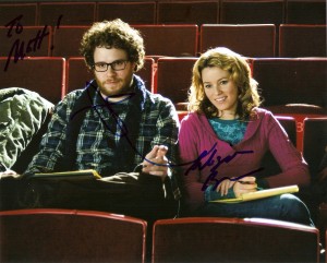 Seth Rogen and Elizabeth Banks autographed 8x10