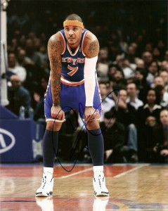 Carmelo Anthony autographed 8x10