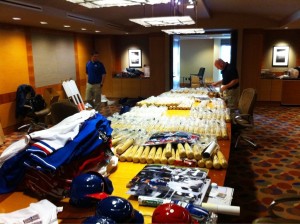 Josh Hamilton autograph signing setup