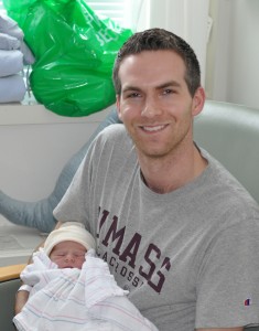 Matt Raymond and his newborn son, Nathan