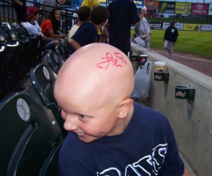 Blake shows off his Carl Everett autograph