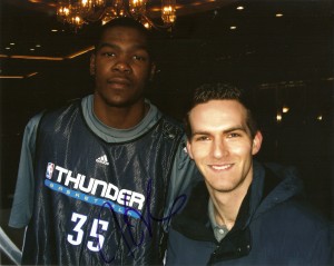 Kevin Durant autographed picture with Matt Raymond