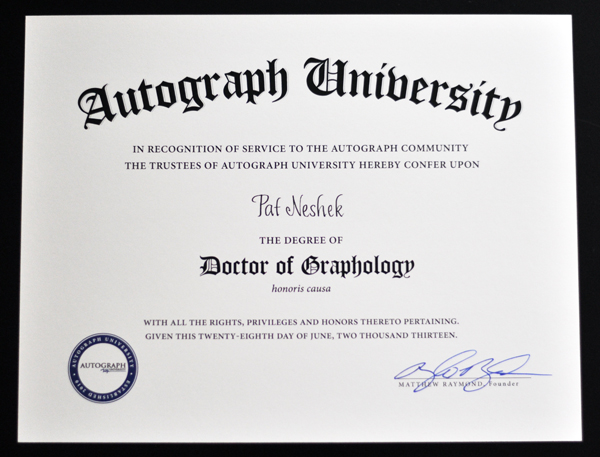 Pat Neshek diploma