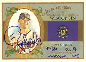 Pat Neshek autographed card