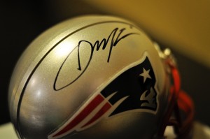 Julian Edelman autographed mini helmet